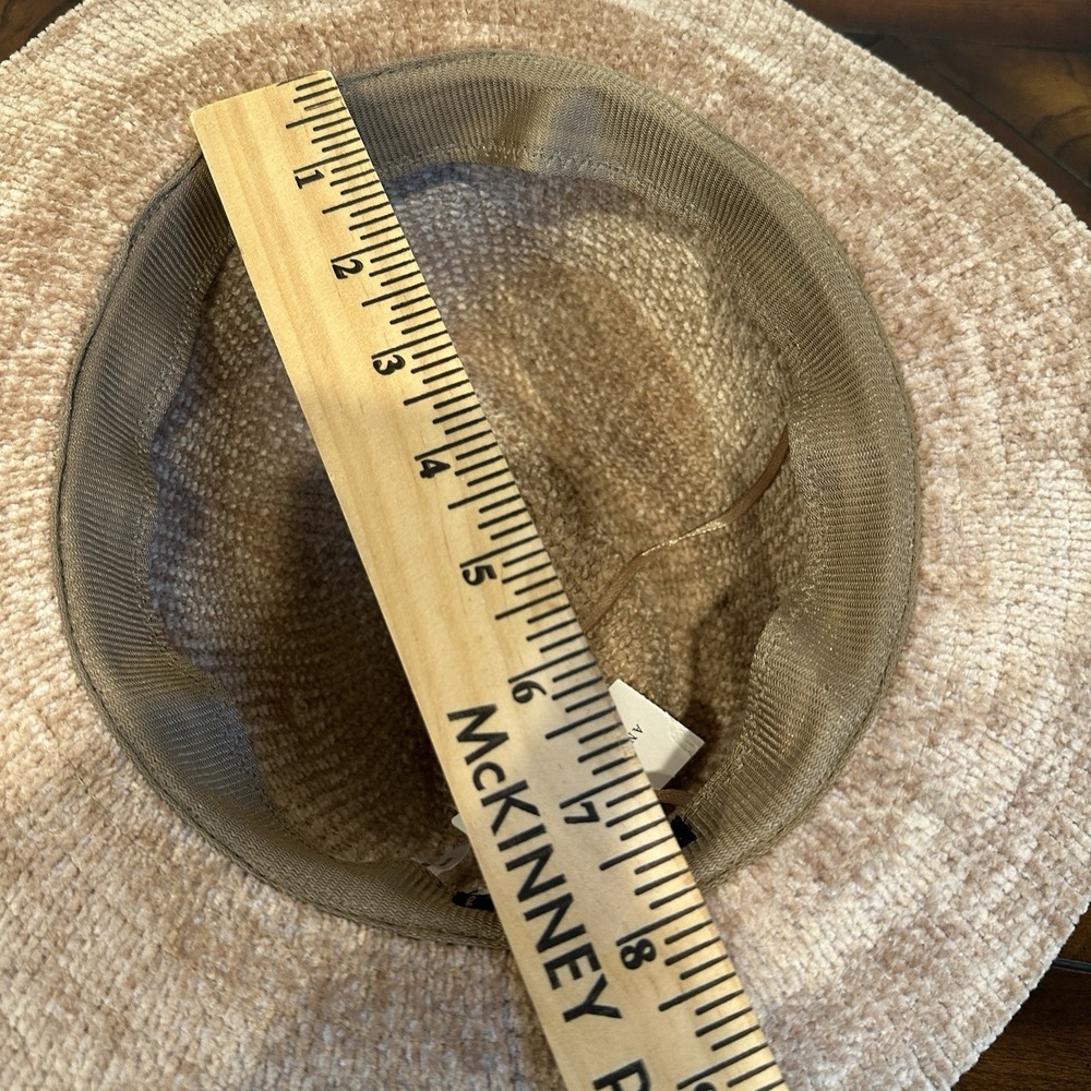Anthropologie Velvet Floppy Soft Chenille Sun Hat Taupe‎ One Size Adjustable NWT - Picture 10 of 12